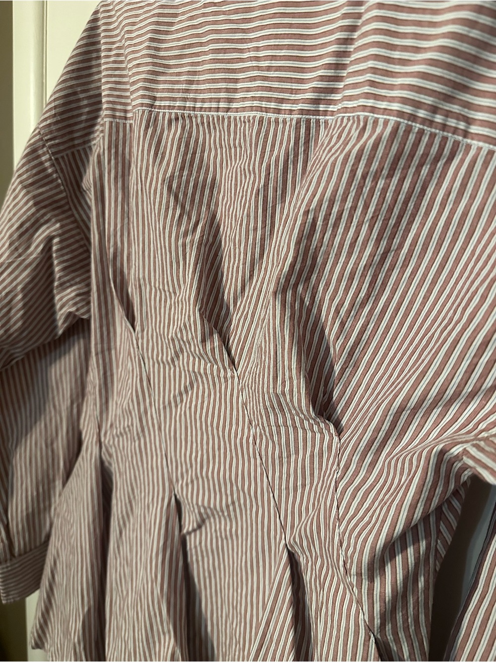 MAEVE by anthropology Long-Sleeve Waisted Buttondown striped Shirt size large - Picture 11 of 12